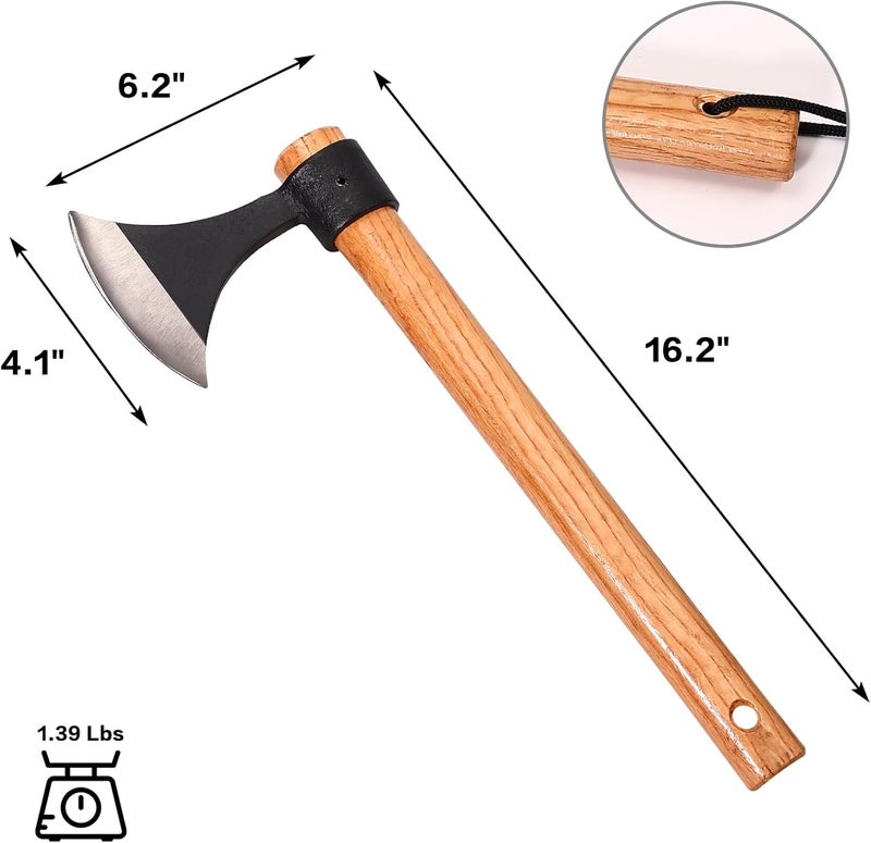 LUIOUS 16" Throwing Tomahawks, 2 Pack Axes with High Carbon Steel & Wooden Handle, Ideal for Axe Throwing Game, Recreation & Competition, Gift for Men - Image 5
